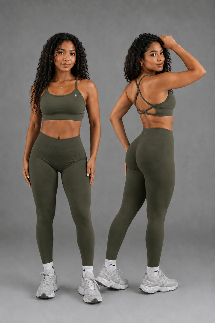 Aura Crop Top in Olive