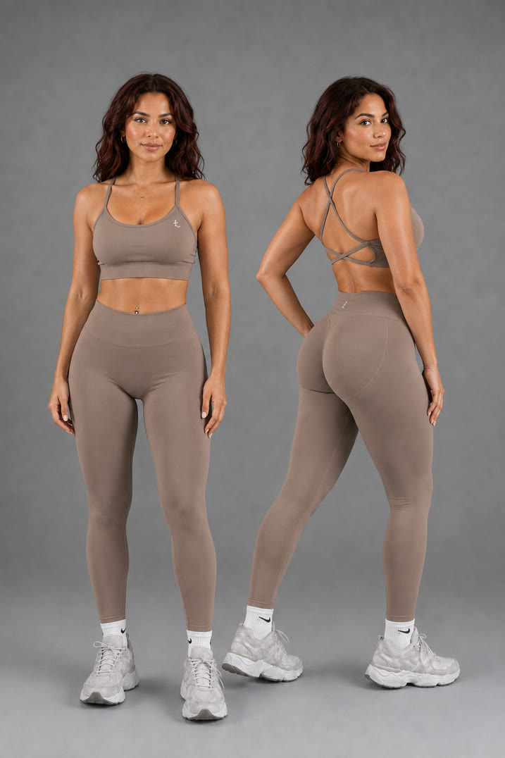 Aura Crop Top in Mocha