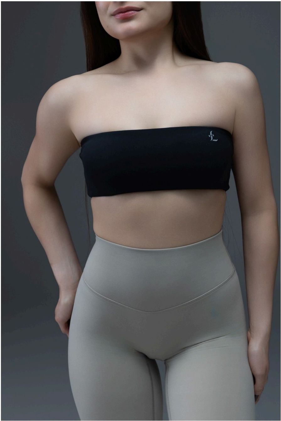 Aura Strapless Set in Sand/Obsidian
