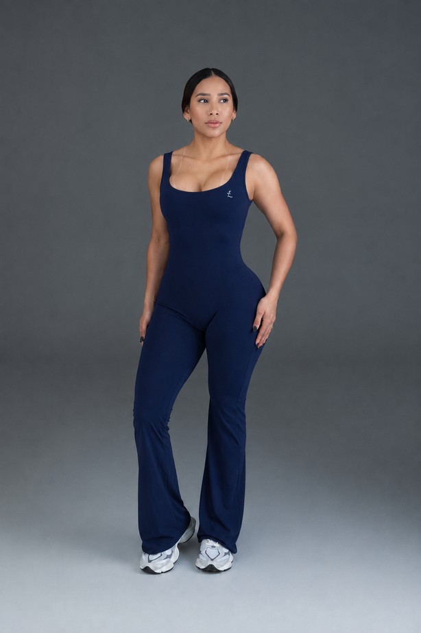 Flow Long Jumpsuit in Ocean Blue