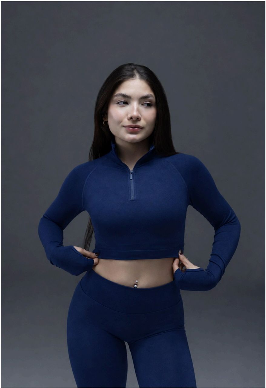 Move Cropped Jacket in Ocean Blue